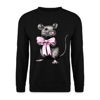 Coquette Bow Rat Mouse Mom Mother's Day Girl - Unisex Sweatshirt - black - Front - Alina (178cm) & Michal (187cm)