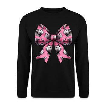 Coquette Bow Rat Mouse Pattern Mom Mothers Day - Unisex Sweatshirt - black - Front - Alina (178cm) & Michal (187cm)