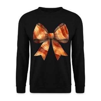 Coquette Bow Lanières de bacon Porc Maman - Sweat-shirt Unisexe - noir - Devant - Alina (178cm) & Michal (187cm)