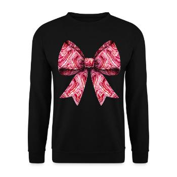 Motif Coquette Bow Bacon Lanières - Sweat-shirt Unisexe - noir - Devant - Alina (178cm) & Michal (187cm)
