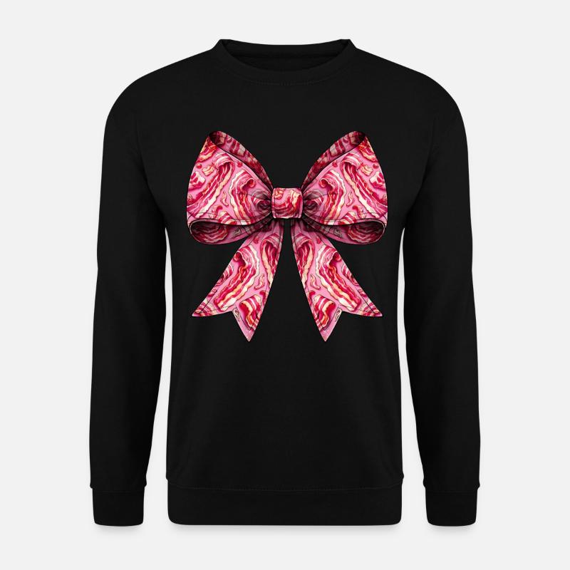 Coquette Bow Bacon Strips Pattern - Unisex Sweatshirt - black