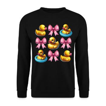 Coquette Bow Rubber Ducky Ducky Mom Mothers Day - Unisex Sweatshirt - black - Front - Alina (178cm) & Michal (187cm)