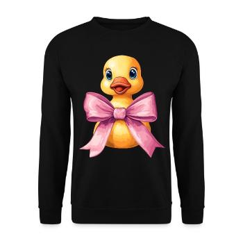 Coquette Bow Rubber Ducky Ducky Mom Mothers Day - Unisex Sweatshirt - black - Front - Alina (178cm) & Michal (187cm)
