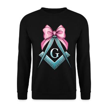 Coquette Bogen Quadrat Zirkel Freimaurerei Mom - Unisex Pullover - Schwarz - Vorne - Alina (178cm) & Michal (187cm)