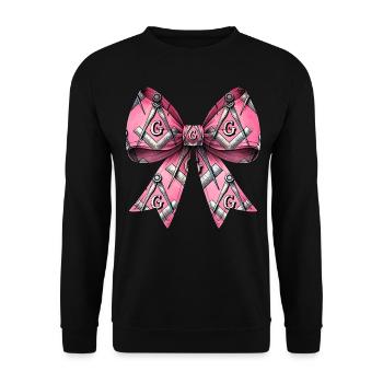 Coquettish Bow Masonic Symbols Freemasonry Mom - Unisex Sweatshirt - black - Front - Alina (178cm) & Michal (187cm)