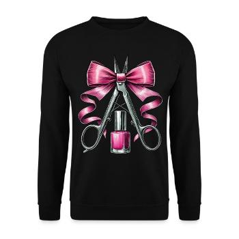 Coquette Bow Nail Tech Beautician - Unisex Sweatshirt - black - Front - Alina (178cm) & Michal (187cm)