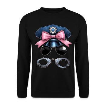 Coquette Bow Policeman Hat Lunettes de soleil - Sweat-shirt Unisexe - noir - Devant - Alina (178cm) & Michal (187cm)