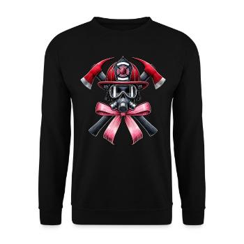 Coquette Bow Firefighter Firefighter Mom - Unisex Sweatshirt - black - Front - Alina (178cm) & Michal (187cm)