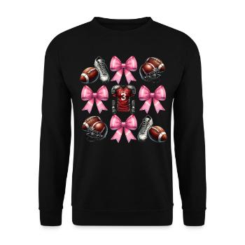Kokette Bogen Fußballspieler Mutter Muttertag - Unisex Pullover - Schwarz - Vorne - Alina (178cm) & Michal (187cm)