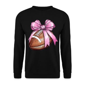 Kokette Bogen Fußballspieler Mutter Muttertag - Unisex Pullover - Schwarz - Vorne - Alina (178cm) & Michal (187cm)