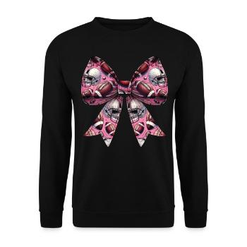 Kokette Bogen Fußballspieler Mutter Muttertag - Unisex Pullover - Schwarz - Vorne - Alina (178cm) & Michal (187cm)