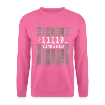 11110 YEARS OLD COMPUTER BINARY CODE 30TH BIRTHDAY - Unisex Sweatshirt - pink - Front