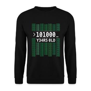 101000 YEARS OLD COMPUTER BINARY CODE 40TH BIRTHDAY - Unisex Sweatshirt - black - Front - Alina (178cm) & Michal (187cm)