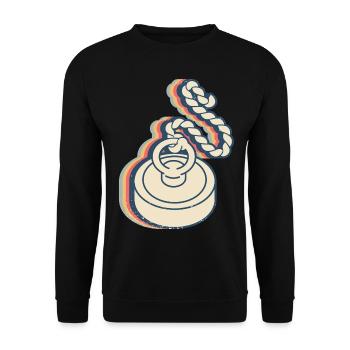 Magnet Fishing Magnet Fisherman Retro Line Art - Unisex Sweatshirt - black - Front - Alina (178cm) & Michal (187cm)