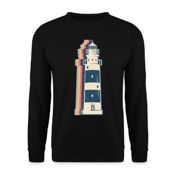 Lighthouse Seaside Retro Line Art - Unisex Sweatshirt - black - Front - Alina (178cm) & Michal (187cm)