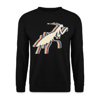 Mantis Praying Mantis Insect Retro Line Art - Unisex Sweatshirt - black - Front - Alina (178cm) & Michal (187cm)