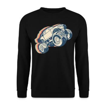 Monster Truck Offroad Quad Retro Line Art - Unisex Sweatshirt - black - Front - Alina (178cm) & Michal (187cm)