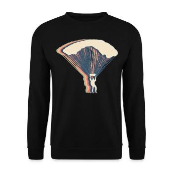 Paragliding Paragliding Parachute Retro - Unisex Sweatshirt - black - Front - Alina (178cm) & Michal (187cm)