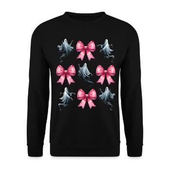 Coquettish Bow Ghost Ghost Spooky - Unisex Sweatshirt - black - Front - Alina (178cm) & Michal (187cm)