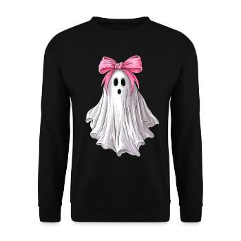 Coquettish Bow Ghost Ghost Spooky - Unisex Sweatshirt - black - Front - Alina (178cm) & Michal (187cm)