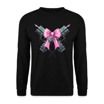 Coquette Bow Laser Tag Pink Girl Mom Mothers Day - Unisex Pullover - Schwarz - Vorne - Alina (178cm) & Michal (187cm)