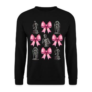 Coquettish Bow Mummy Spooky Halloween Mom - Unisex Sweatshirt - black - Front - Alina (178cm) & Michal (187cm)