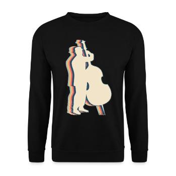Cello Instrument Cellist Retro Line Art - Unisex Sweatshirt - black - Front - Alina (178cm) & Michal (187cm)