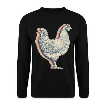 Chicken Farm Farmer Agriculture Retro Line Art - Unisex Sweatshirt - black - Front - Alina (178cm) & Michal (187cm)
