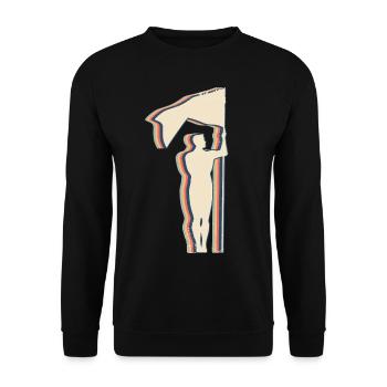 Color Guard Marching Band Retro Line Art - Unisex Pullover - Schwarz - Vorne - Alina (178cm) & Michal (187cm)
