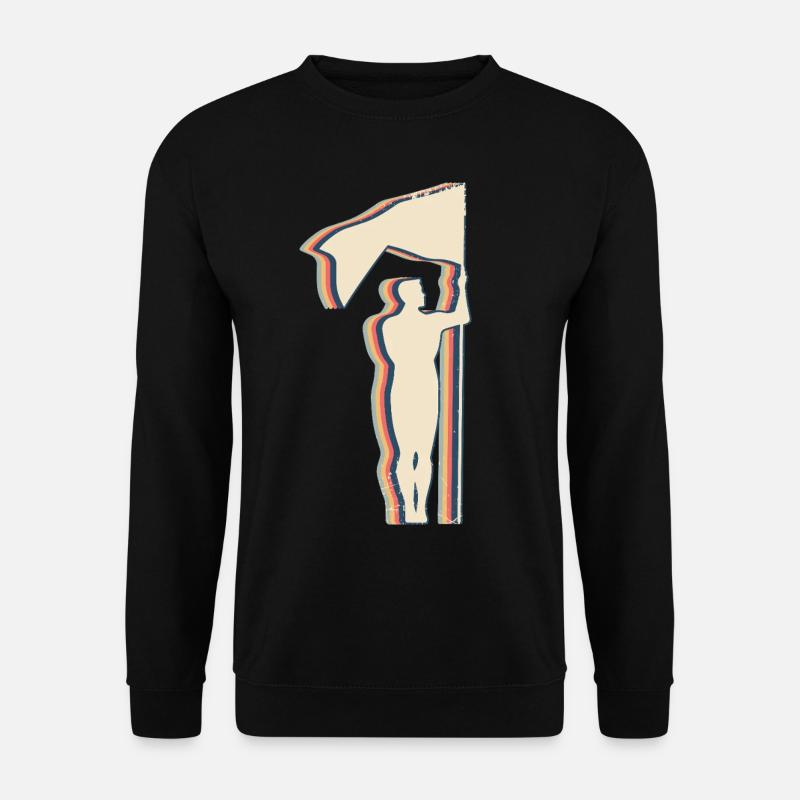 Color Guard Marching Band Retro Line Art - Unisex Pullover - Schwarz