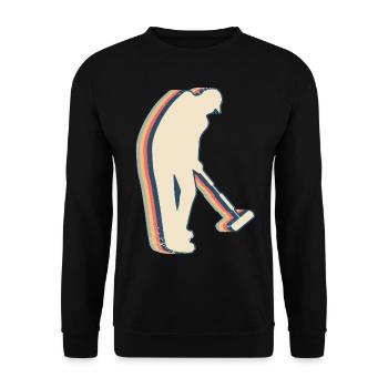 Croquet Player Team Retro Line Art - Unisex Sweatshirt - black - Front - Alina (178cm) & Michal (187cm)