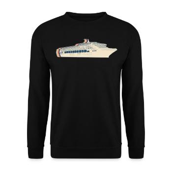 Cruise Cruise Vacation Retro Line Art - Unisex Sweatshirt - black - Front - Alina (178cm) & Michal (187cm)
