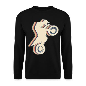 Dirt Bike Motocross Dirt Biking Biker Retro - Unisex Pullover - Schwarz - Vorne - Alina (178cm) & Michal (187cm)