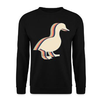 Duck Goose Retro Line Art - Unisex Sweatshirt - black - Front - Alina (178cm) & Michal (187cm)