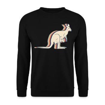 Kangaroo Australia Retro Line Art - Sweat-shirt Unisexe - noir - Devant - Alina (178cm) & Michal (187cm)