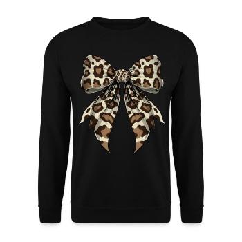Coquette Bow Leopard Print Halloween Costume - Unisex Sweatshirt - black - Front - Alina (178cm) & Michal (187cm)