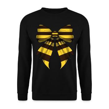 Coquette noeud abeille motif rayures jaunes - Sweat-shirt Unisexe - noir - Devant - Alina (178cm) & Michal (187cm)