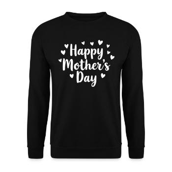 Herzlicher Gruß zum Muttertag - Unisex Pullover - Schwarz - Vorne - Alina (178cm) & Michal (187cm)