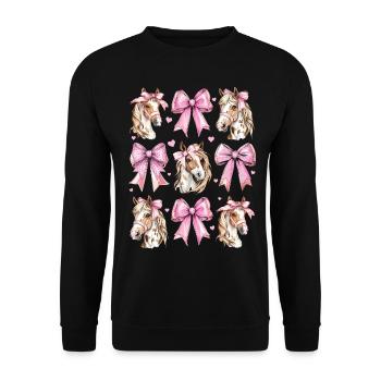 Coquette Bogen Appaloosa Pferd Mädchen Mama Rosa - Unisex Pullover - Schwarz - Vorne - Alina (178cm) & Michal (187cm)