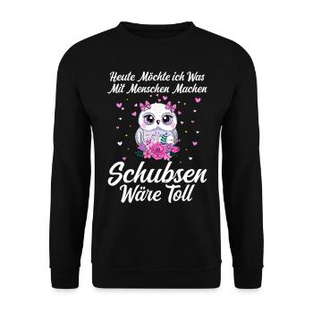 Today I want to do something with people pushing- - Unisex Sweatshirt - black - Front - Alina (178cm) & Michal (187cm)