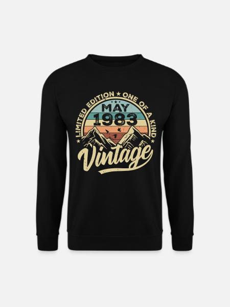 Geburtstag Vintage Mai 1983 original May 1983 - Unisex Pullover - Schwarz