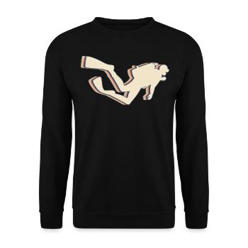 Diving Diver Retro Line Art - Unisex Sweatshirt - black - Front - Alina (178cm) & Michal (187cm)
