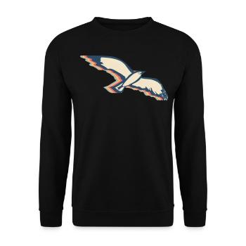 Seagull Seagull Seabird Retro Line Art - Unisex Sweatshirt - black - Front - Alina (178cm) & Michal (187cm)