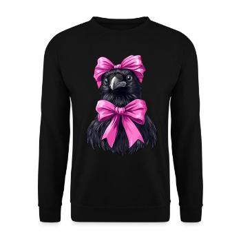Coquette noeud corbeau corbeau oiseau fille maman rose - Sweat-shirt Unisexe - noir - Devant - Alina (178cm) & Michal (187cm)