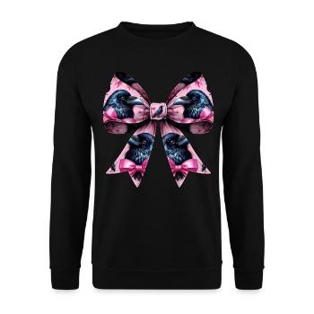 Coquette noeud corbeau corbeau oiseau motif fille - Sweat-shirt Unisexe - noir - Devant - Alina (178cm) & Michal (187cm)