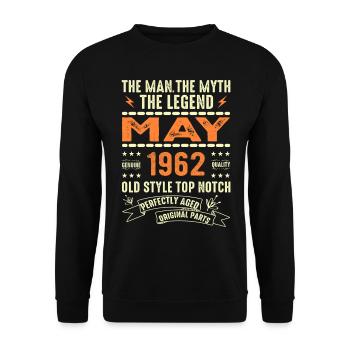 Anniversaire Mai 1962 - Mai 1962 - Sweat-shirt Unisexe - noir - Devant - Alina (178cm) & Michal (187cm)