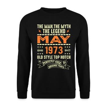 Anniversaire Mai 1973 - Mai 1973 - Sweat-shirt Unisexe - noir - Devant - Alina (178cm) & Michal (187cm)