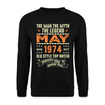 Birthday May 1974 - May 1974 - Unisex Sweatshirt - black - Front - Alina (178cm) & Michal (187cm)