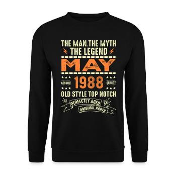 Anniversaire Mai 1988 - Mai 1988 - Sweat-shirt Unisexe - noir - Devant - Alina (178cm) & Michal (187cm)