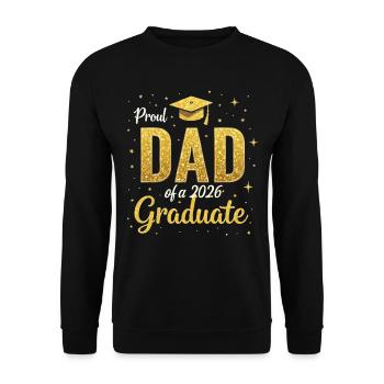 Stolzer Vater eines Absolventen des Abschlusses 2026 - Unisex Pullover - Schwarz - Vorne - Alina (178cm) & Michal (187cm)